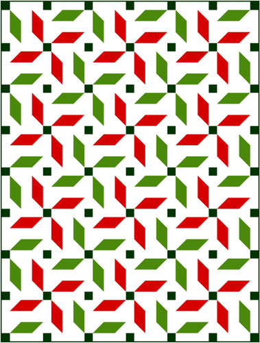 Christmas Propeller Quilt Kit Throw by Mandi Persell of Sewcial Stitch