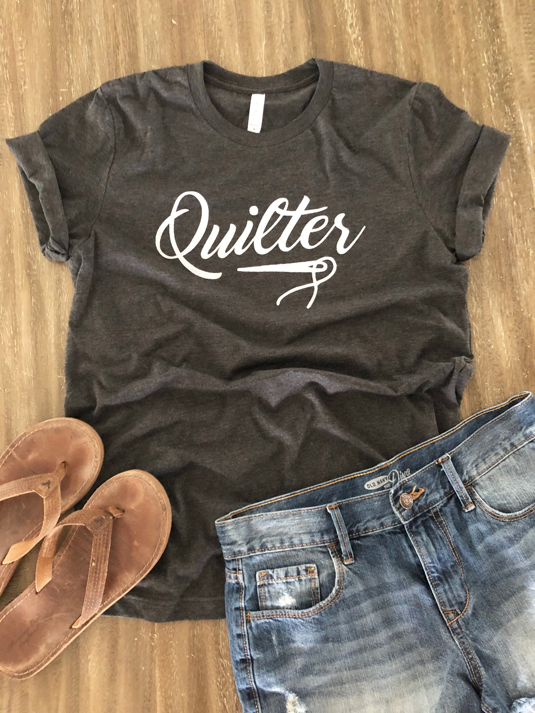 Quilter Tee Shirt Heather Gray