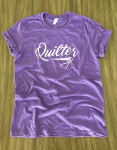 Quilter Tee Shirt Heather Purple-Small only