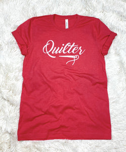 Quilter Tee Shirt Heather Red-Medium only