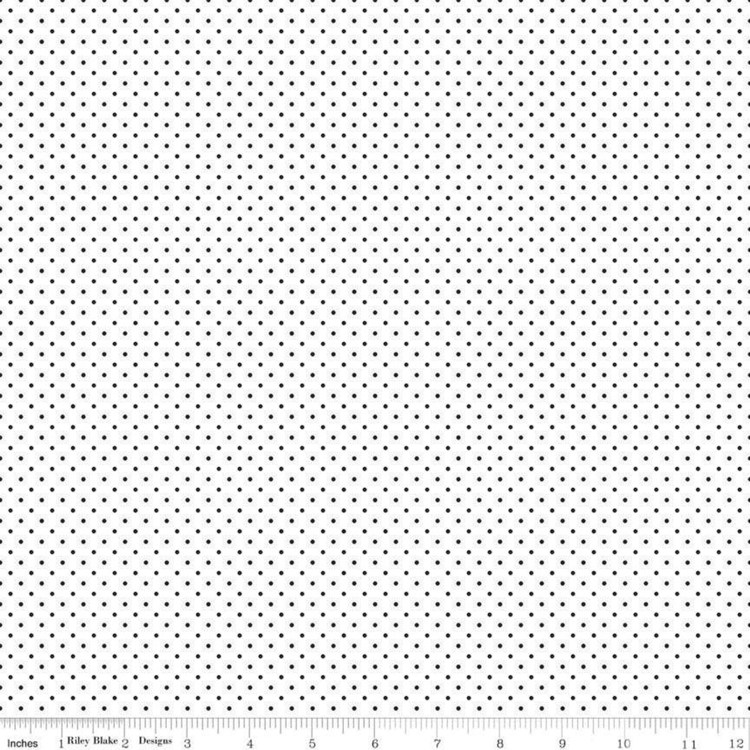 Swiss Dot Black and White Fabric by Riley Blake Designs