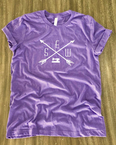 Sewing Tee Shirt Heather Purple-Small only