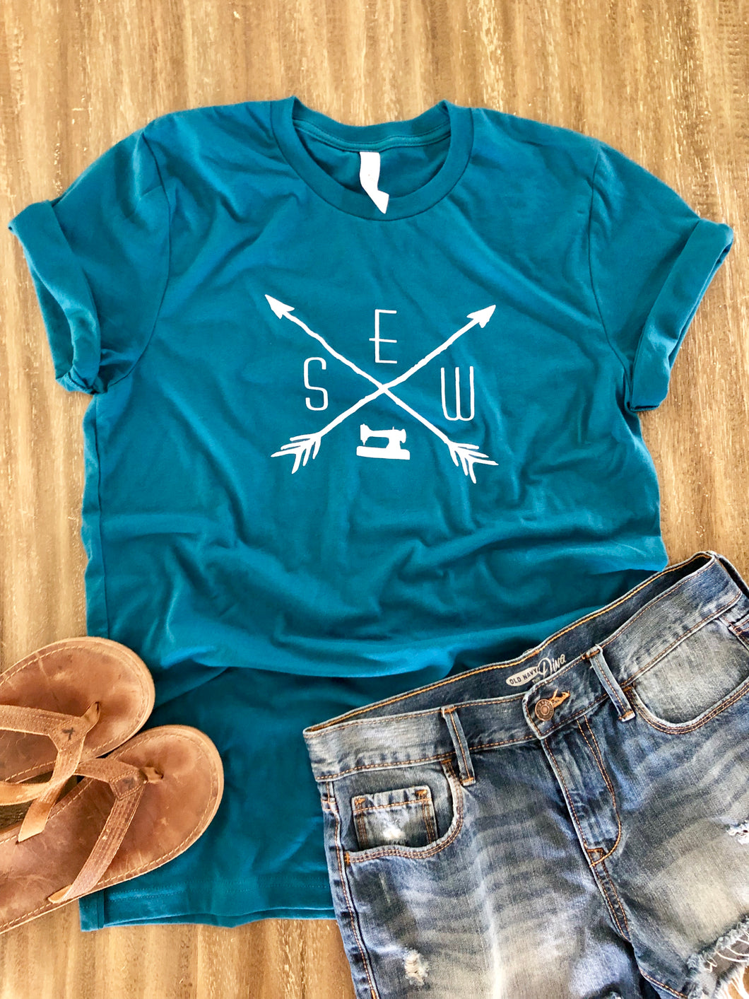 Sewing Tee Shirt Deep Teal