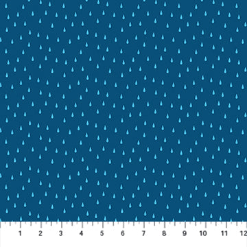 Simple Pleasures Blue Raindrop Fabric by Naomi Wilkinson for FIGO Fabrics
