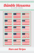 Load image into Gallery viewer, Stars and Stripes Flag Quilt Pattern by Thimble Blossoms