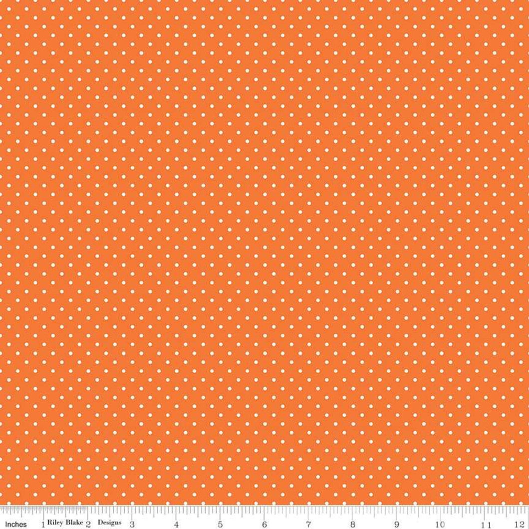Swiss Dot Orange Fabric by Riley Blake Designs