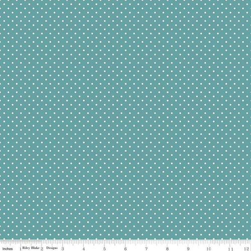 Swiss Dot Teal Fabric by Riley Blake Designs