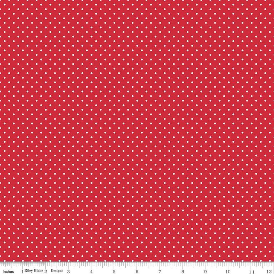 Swiss Dot Red Fabric by Riley Blake Designs