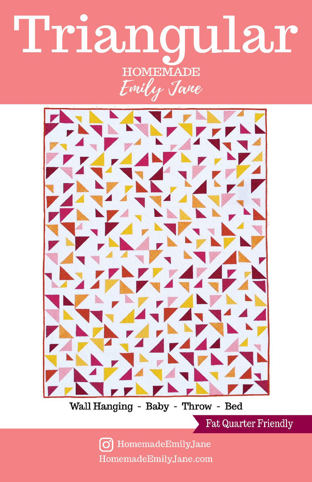 Triangular Quilt Pattern by Emily Tindall of Homemade Emily Jane
