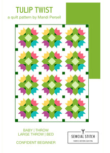 Tulip Twist Quilt Pattern by Mandi Persell of Sewcial Stitch-PAPER PATTERN