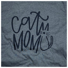 Load image into Gallery viewer, Cat Mom Tee Shirt Heather Gray Crew and V-neck S, M, L, XL, 2XL